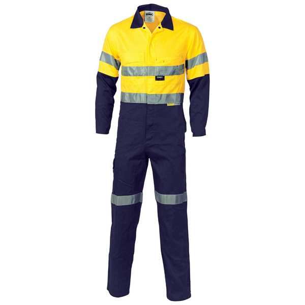 Picture of DNC Lightweight Cool-Breeze Hi Vis Cotton Drill Coverall with 3M R/Tape