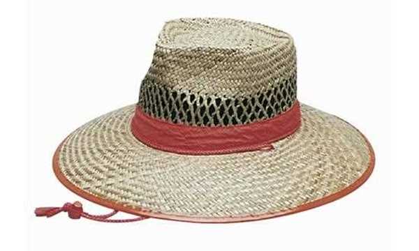 Picture of Headwear Natural Straw Hat Orange Trim