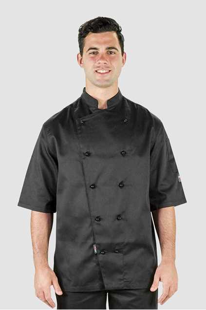 Picture of Pro Chef Traditional Short Sleeve Chef Jacket - Black